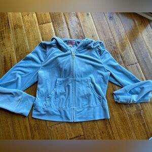 EUC Juicy Couture Light Blue Hoodie and Pants Big Bling Set